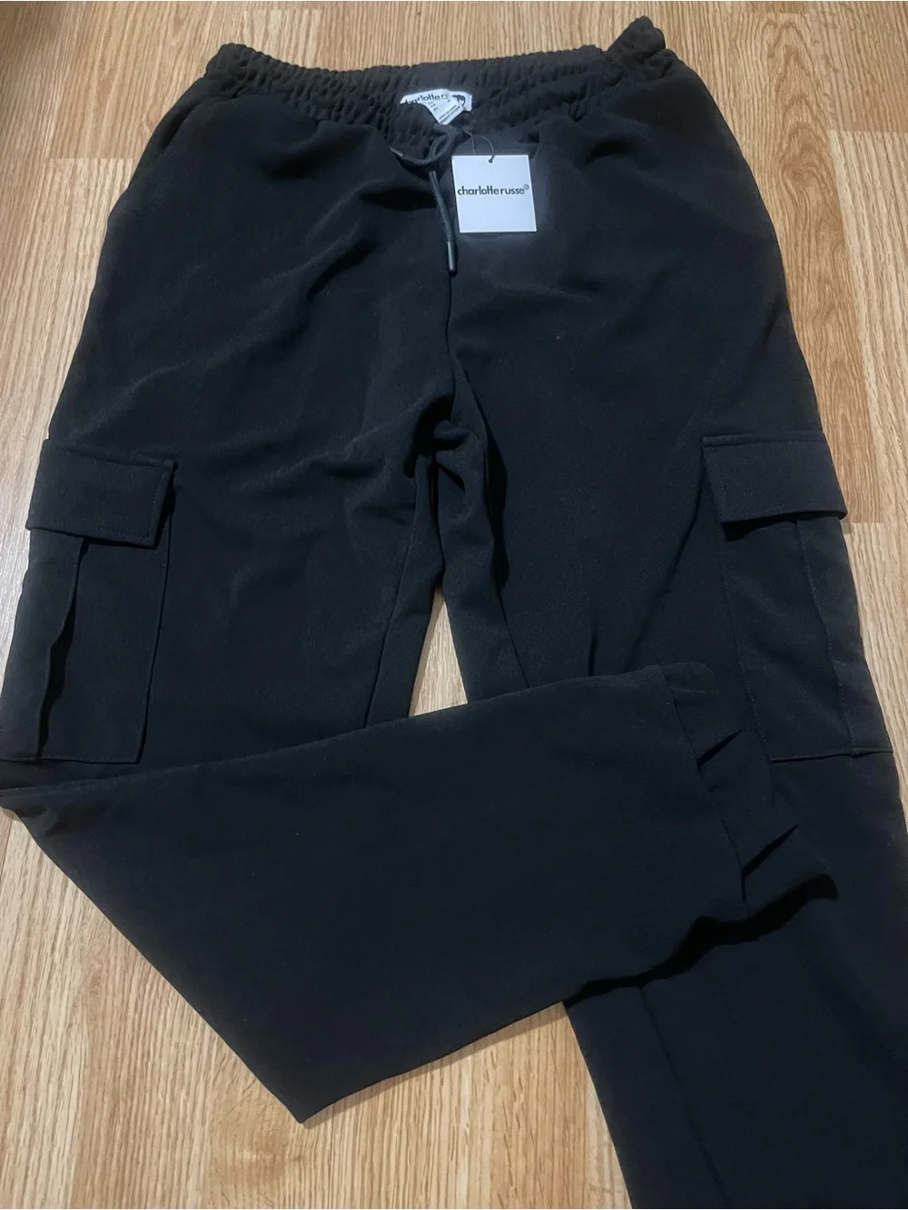 Charlotte Russe Black Cargo Joggers